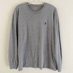 Polo Ralph Lauren Gray Tshirt Mens Size L Long Sleeves Embroidered Pony